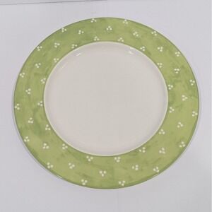 NORITAKE Susan Sargent Charger Plate Green White Dots 12 1/2" Platter Chop Plate